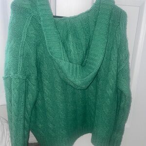 American Eagle Green Jumper with Hoodie Size Small